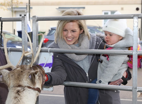 Festive excitement is building as Santa and reindeer visit Oxfordshire&#39;s new-home location